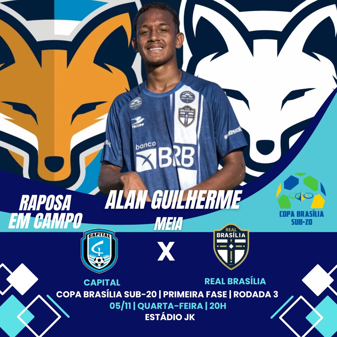 Meia Alan Guilherme está relacionado pelo Real Brasília para enfrentar o Capital pela Copa Brasília sub-20