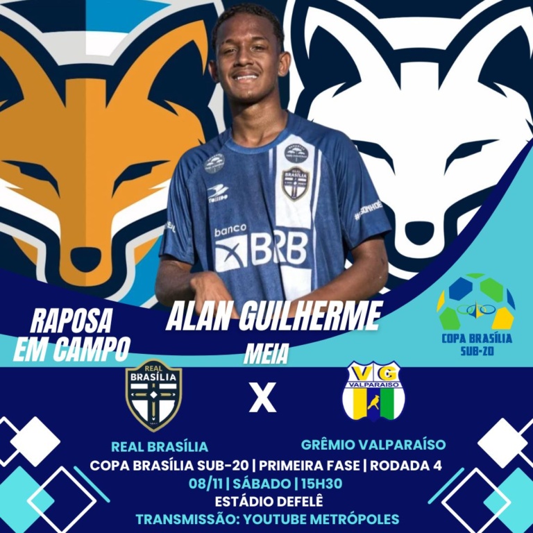 Alan Guilherme pode atuar mais uma vez pelo sub-20 do Real Brasília neste sábado (8), confira
